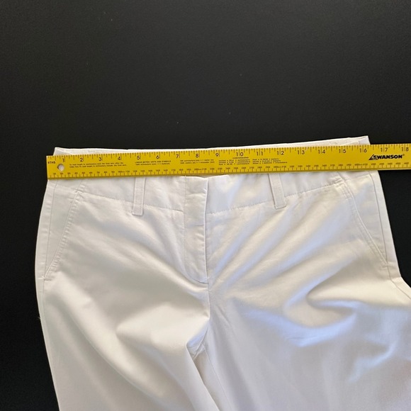 Theory Cotton Blend  Flat Front Wide Leg Off-White Pants Size 8 EUC - Picture 8 of 11